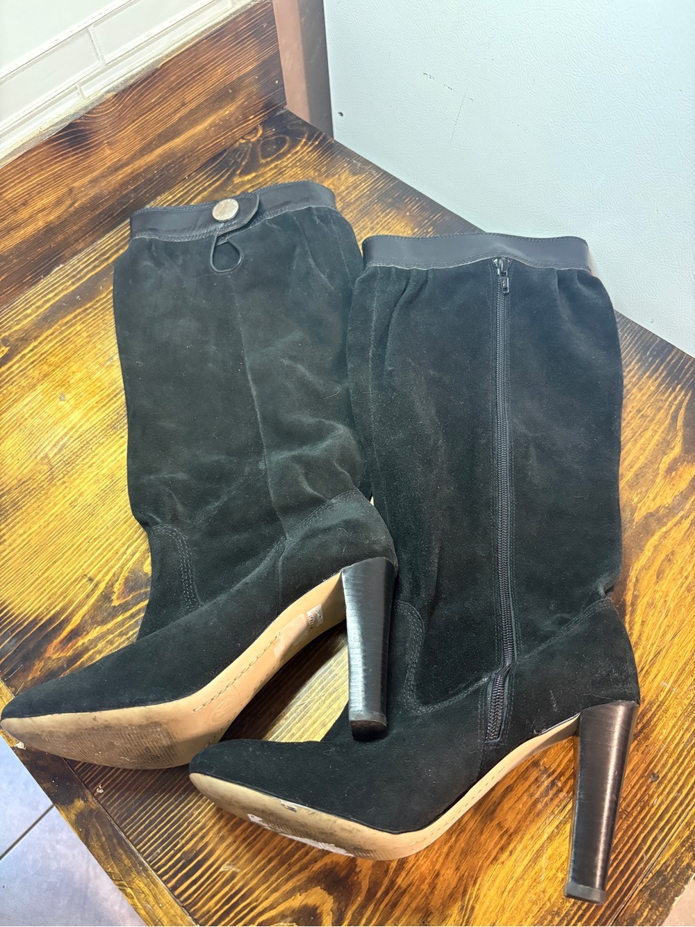 Michael Kors black heeled boots size 9